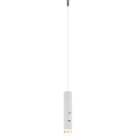 Pendelleuchte Hängeleuchte Deckenlampe Metall weiß Acryl Touchdimmer LED H 120cm