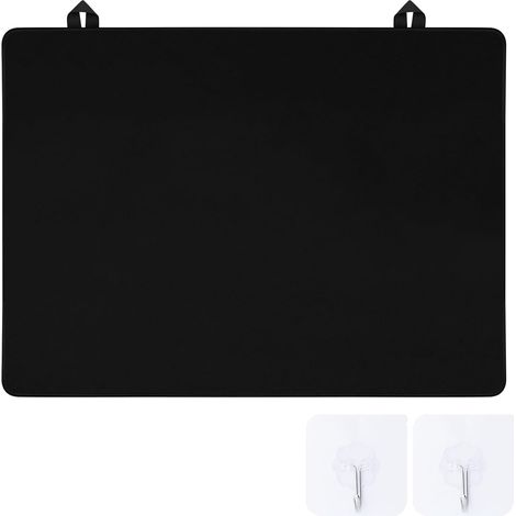 Protege Plaque Unduction 62 × 53 cm Tapis de Protection Plaque Induction avec 2 Crochets, Protection Plaque de Cuisson Antidérapant, Noir Plaque de protection monobloc avec crochet pour plaque vitroc (1/5)