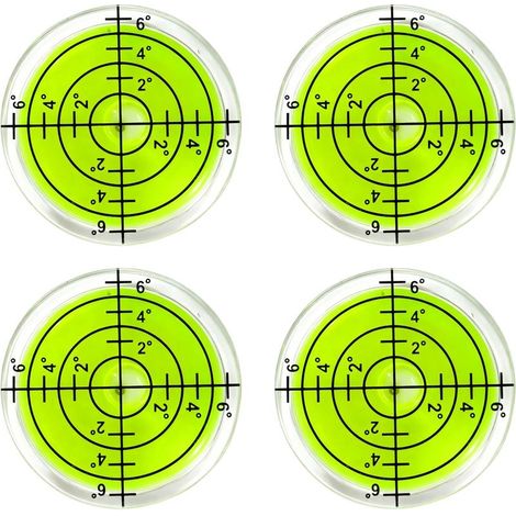 Lot de 4 niveaux à bulle ronds en forme de libellule Ø 32 mm avec bulle d'air Niveau à bulle pour caravane, camping car, caméra, vidéoprojecteur, cadre photo et plus encore (1/5)