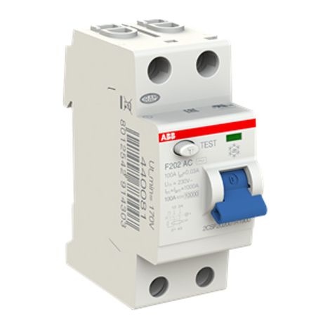 Interruptor diferencial 2P 100A 30mA Clase AC ABB (2CSF202001R1900)