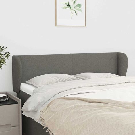 vidaXL Cabecero de tela gris oscuro 147x23x78/88 cm (1/5)