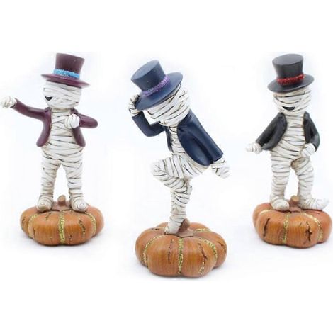 Set Kunstharz-Mumie für Puppen, die auf einem Kürbis tanzt – Halloween-Dekoration (1/5)