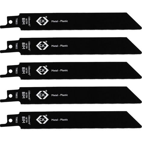 C.K T0822 Säbelsägeblätter 18 tpi, 5er Pack Sägeblatt-Länge 150 mm 5 St.