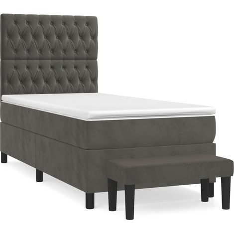 Maison Exclusive - Boxspringbett mit Matratze Dunkelgrau 100x200 (1/5)