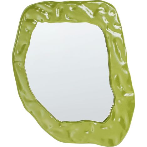 Specchio decorativo da parete 74 x 57 cm Stile retrò asimmetrico MDF Verde Martyre