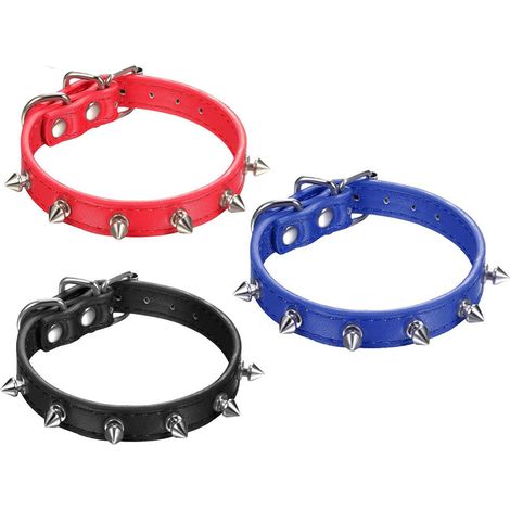 Collier chien clouté cuir eco réglable M coloris alléatoire (1/5)