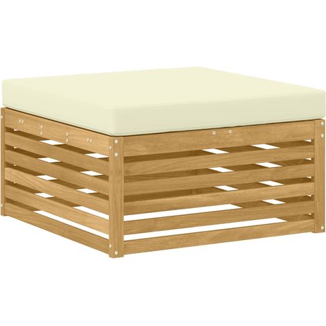 Maison Exclusive - Outdoor-Fußhocker Massivholz Akazie Weiß
