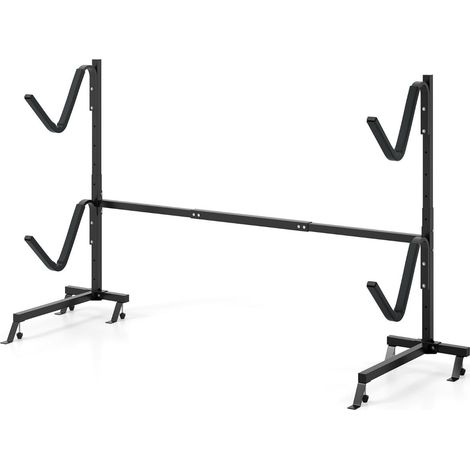 Supporto per kayak indipendente 240 x 68 x 140 cm capacità di carico 80 kg ampia base in metallo nero 200013658