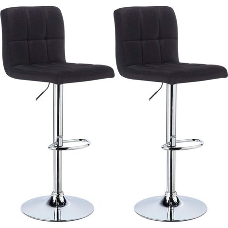 WOLTU Stilvoller Barhocker 2er-Set Designer Barstuhl Hocker Tresenhocker aus Leinen & Metallbeinen schwarz (1/5)