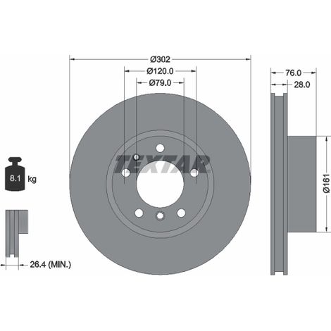 Lot de 2 Disques de frein Textar 92042400 BMW 1155322 1157391 1158038 1158039