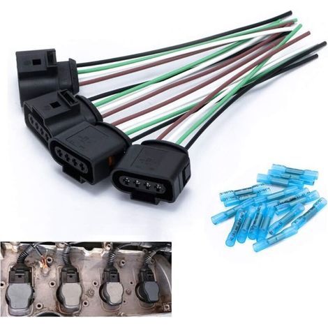 Zündspulenstecker, Ersatzkabel für VW Audi mit Schrumpfschlauchanschlüssen (1/4)