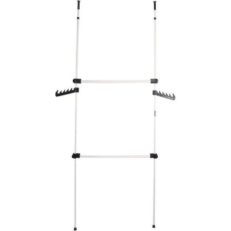 Systeme Penderie Telescopique Garde-robe Téléscopique Barre de Penderie Portant de Vêtement Système à vêtements télescopique Hauteur réglable 281-329cm Largeur réglable 80-139cm