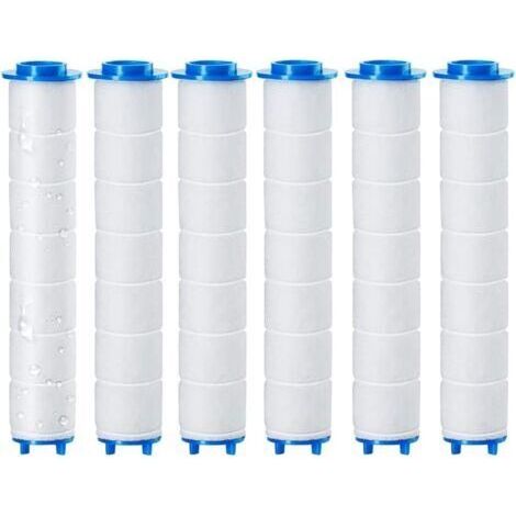 6 pièces Douchtte Filtre Remplaçable, Filtre douchette pour pommeau de douche de amovible, L'osmose Inverse, Chlore et le Fluorure et La Filtration Des Particules (1/5)