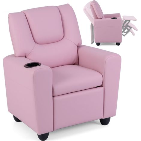 Sillón reclinable para niños con respaldo y reposapiés ajustables