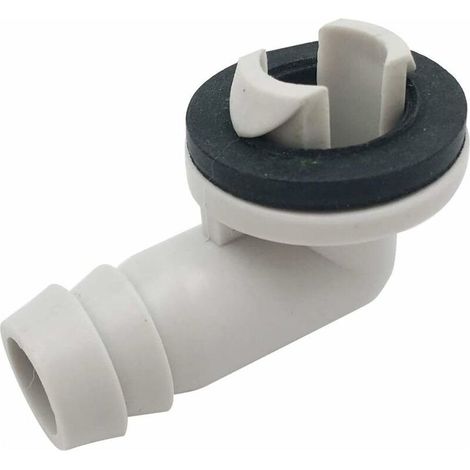 Winkelstück für den Kondenswasserablauf einer Klimaanlage – witterungsbeständiges PVC – 15 mm für Split- und Fensterklimageräte (1/5)