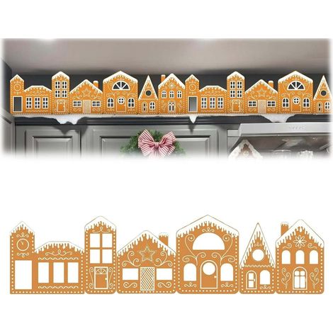 Maison En Carton Pour Décoration De Noël - Village De Pain D'Épices Pliable Avec Éclairage Led - Pour Fenêtre Cheminée Ou Étagère - Lot De 1 (1/5)
