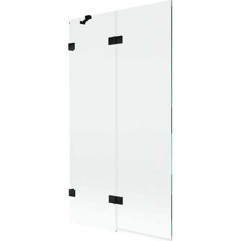 Mexen Lunar paroi de baignoire à 2 volets gauche 100 x 150 cm, transparent, noir - 897-100-100-70-00-L (1/5)