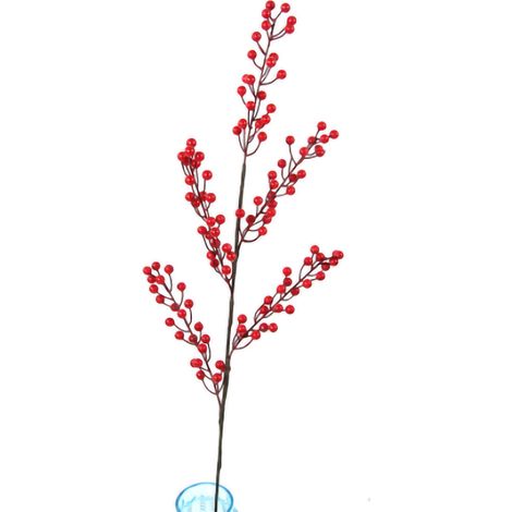 Baies Artificielles Rouges - Tiges Pliables Pour Bricolage - Décoration De Noël Et Mariage - Lot De 10 Pièces