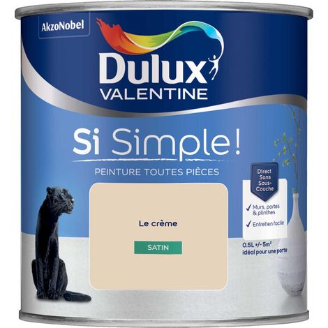 Peinture toutes pièces Dulux Valentine Si Simple  Satin Le Crème 0,5 L