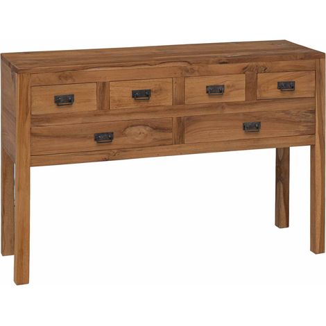 Sideboard Natur 110 x 35 x 75,5 cm Massivholz Teak vidaXL (1/5)