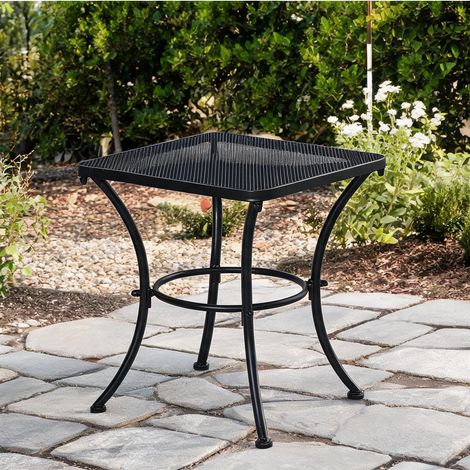 Table de jardin schwarz en metall 45 x 45 x 50 cm (1/5)