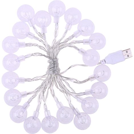Guirlande Lumineuse - Boule À Bulles - 20 LED - Alimentée Par USB - Pour Intérieur Et Extérieur - 1 Pièce (1/5)