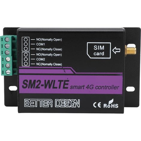 Contrôleur d'alarme SMS 4G SM2 WLTE EA 2 canaux avec application web, synchronisation température/humidité, alarme de coupure de courant par SMS, prise UE 100-240 V (1/5)