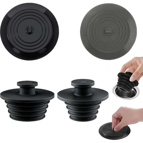 4 Pièces Bouchon Evier Silicone, Bouchon Baignoire Universel Bouchon Evier Salle de Bain, Bouchon Lavabo Salle de Bain Bouchon de Lavabo Salle de Bain pour Cuisine Baignoire Lavabo (1/5)