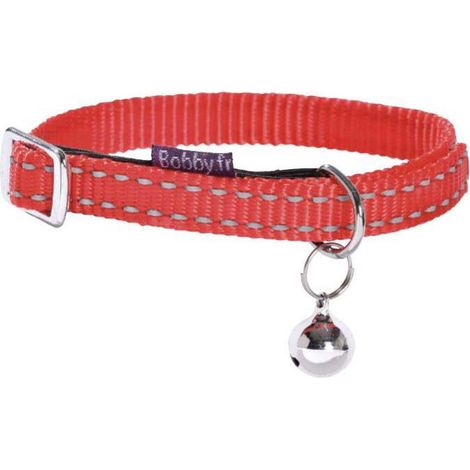 Collare in nylon rosso con campanello modello Chat per gatti