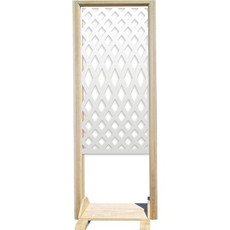 SIVIGLIA - Paravent modulable - 70x190 cm - en bois et PVC - Couleur : blanc