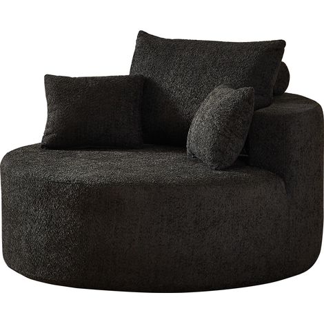 Fauteuil individuel en tissu chenille sans montage, fauteuil-lit confortable pour salon et chambre (1/5)