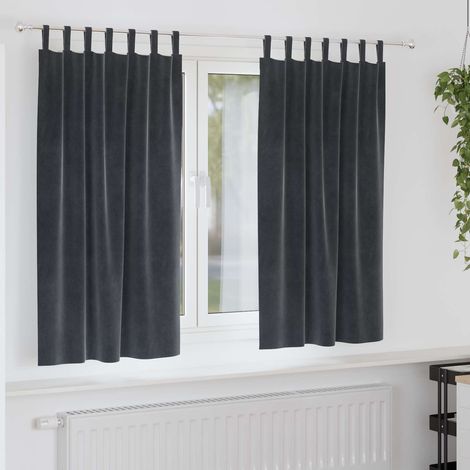 Verdunkelungsvorhänge 2 pcs Dunkelgrau 140 x 175 cm Samt
