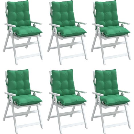 vidaXL Coussins de chaise à dossier bas lot de 6 vert tissu oxford