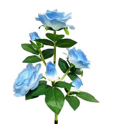 Lámpara de jardín solar con iluminación LED, 6 rosas decorativas, resistente al agua (IP65), ideal para patio, entrada de vehículos, jardín y césped. (1/5)