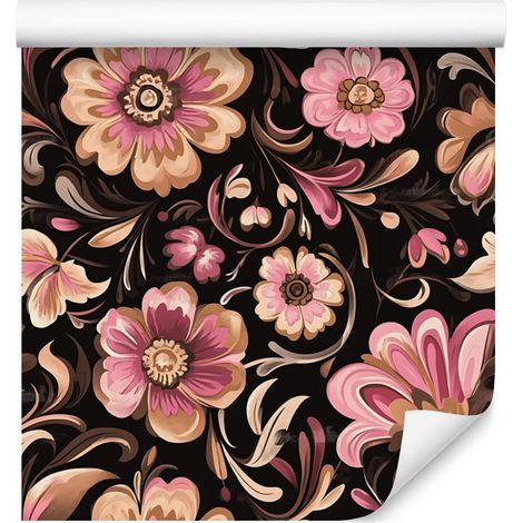 Papier peint Fleurs magnifiques Rouille, Orange et Rouge 50x1000 cm (1/5)