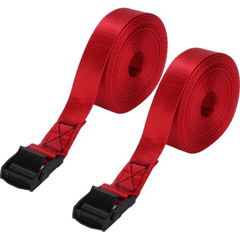 2pcs Sangle de Serrage Noir Alliage de Zinc Boucle à Pression Bandage 25mm Ficelle Vin Rouge 1 Mètre (1/5)