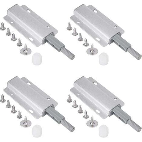 4pcs Magnetic Latch for Push Door Opener, Push Door Opener to Open Door Opener Magnet, Magnetic Push Door Closer(Silver)-Fei Yu (1/4)