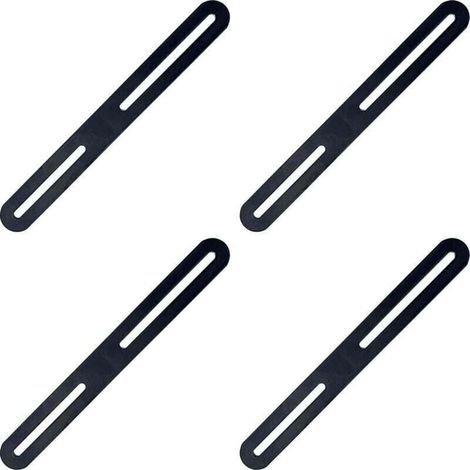 Plaques d'assemblage Équerres Plate Supports de Fi, XU,xation Droits Plats - 4 pièces Connecteur XU,de réparation 215×24×3mm raccord pour Rejoint et Meubles (Noir) KZQ - KZQ (1/4)
