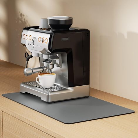 Tapis Égouttoir Vaisselle 30x40cm Noir Super Absorbant pour Cuisine Machine à Café Bar Tapis Machine a Cafe pour Vaisselle Bar Machine à Café Gris Foncé 60×50 CM (1/5)