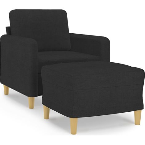 Maison Exclusive - Sessel mit Hocker Schwarz 60 cm Stoff
