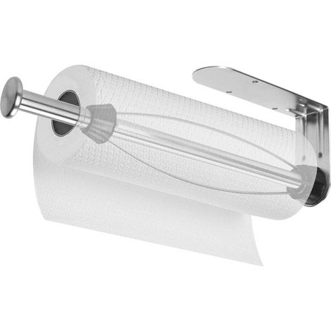 Papierhandtuchhalter, Wand-Papierhandtuchhalter, Papierhandtuchhalter mit Soft-Close-Funktion, Einhand-Papierhandtuchrollenhalter für Küchenarbeitsplatte, Esstisch, Wohnzimmer, Klebe- oder Schraubmont (1/5)