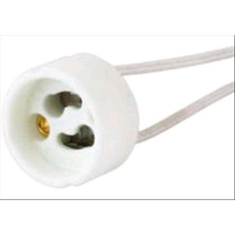 PORTALAMPADA Attacco GU10 con FILO CONNETTORE MAURER colore bianco