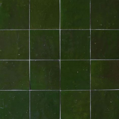 Véritable Zellige Marocain Vert impérial N 23 10x10 cm - Paquet de 0,5 m² - Ti'ma Stone (1/5)