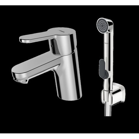Hansa Primo - Mitigeur de lavabo avec douchette, chrome 49462203 (1/4)