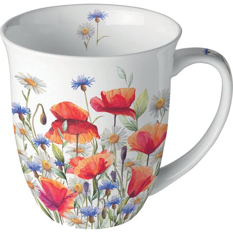 Tasse en Porcelaine Fine Coquelicots et bleuets (1/2)