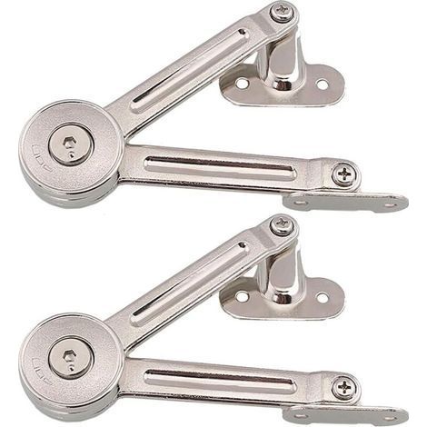 Lot de 2 charnières de support de levage pour porte de meuble - Supporte jusqu'à 20 kg - Angle d'ouverture 75°/90°/110° - Livré avec clé hexagonale (1/4)
