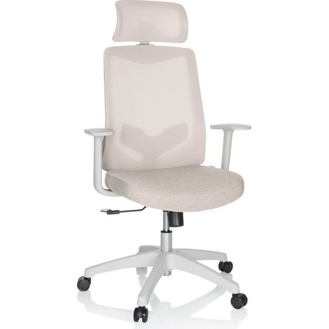 Bürostuhl / Drehstuhl MIKEO W Netzstoff / Stoff beige hjh OFFICE (1/5)