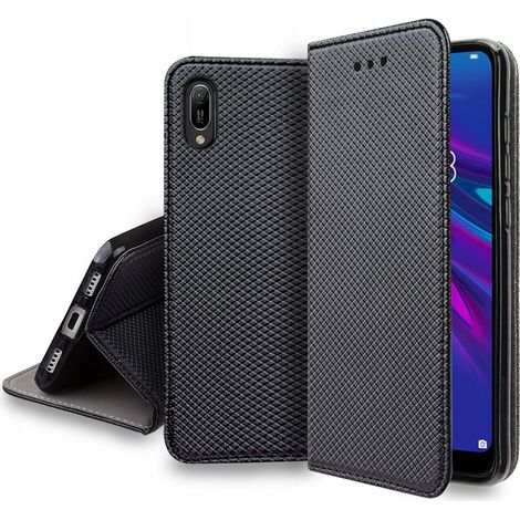 Funda tipo libro para Huawei Y6 2019 negra + cristal 9H (1/5)