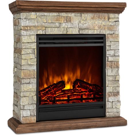 Klarstein Cheminee Electrique Effet Flamme, Cheminée Electrique Decorative Chauffante de 1800W, Télécommande et Minuterie, Fausse Cheminée a LED, Chauffage Cheminée Électrique Murale a Poser