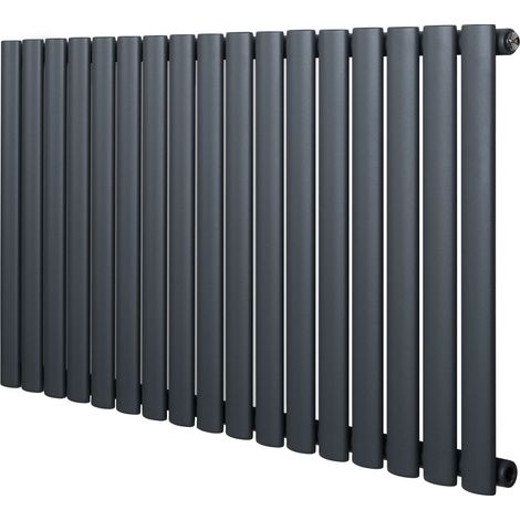 Radiatore Orizzontale Design Ovale Colonna Singola Antracite 600x1020 mm